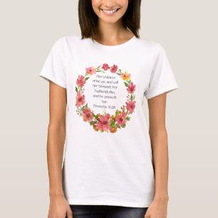 Haar kinderen staan op en noemen haar gezegend. t-shirt