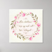 Haar kinderen staan op en noemen haar ontdaan canvas afdruk (Voorkant)