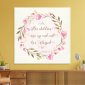 Haar kinderen staan op en noemen haar ontdaan canvas afdruk (Insitu (Woonkamer))