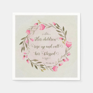 Haar kinderen staan op en noemen haar ontdaan servet