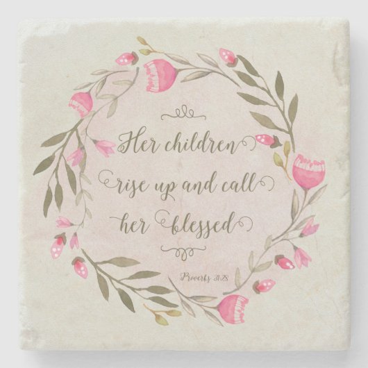 Haar kinderen staan op en noemen haar ontdaan stenen onderzetter (Voorkant)