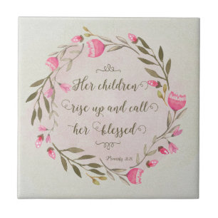 Haar kinderen staan op en noemen haar ontdaan tegeltje