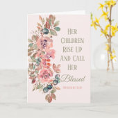 Haar Kinderen Staan Op En Noemen Haar Zegenmoeder Kaart (Gele Bloem)