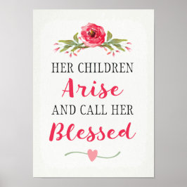 Haar kinderen zijn opgewonden en noemen haar poste poster