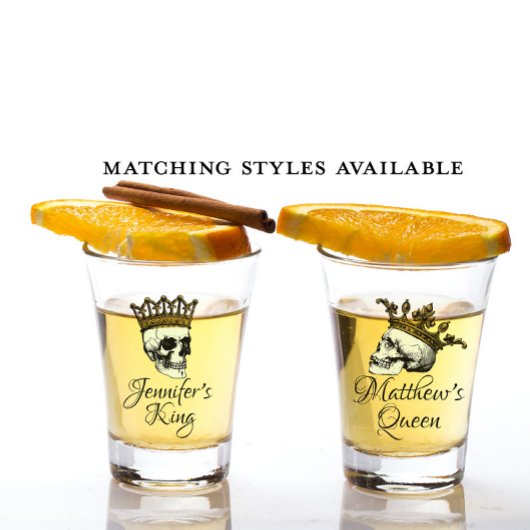 Haar King Skull met Gold Crown Shot Glas