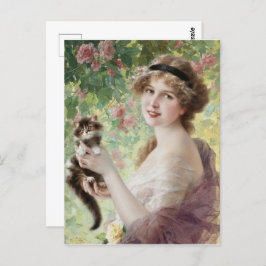 Haar kleine kitten door Emile Vernon Briefkaart