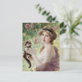 Haar kleine kitten door Emile Vernon Briefkaart (Staand voorkant)