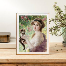 Haar kleine kitten door Emile Vernon Foto Afdruk