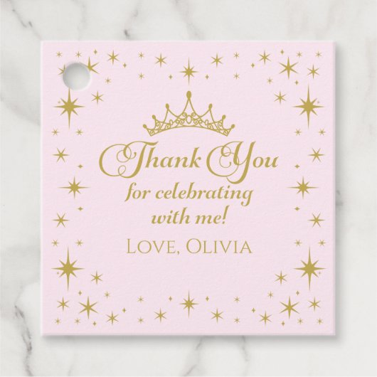 Haar koninklijke schoonheid Gold prinses 5 de verj Bedankjes Labels (Voorkant)