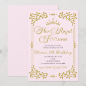 Haar koninklijke schoonheid Gold prinses 5 de verj Kaart (Voorkant / Achterkant)