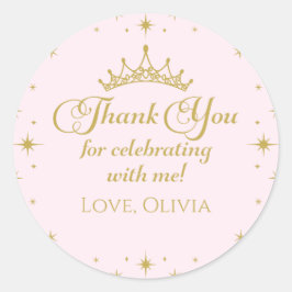 Haar koninklijke schoonheid Gold prinses 5 de verj Ronde Sticker