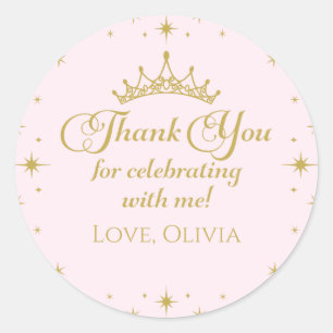 Haar koninklijke schoonheid Gold prinses 5 de verj Ronde Sticker