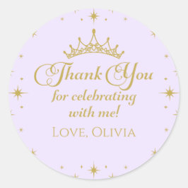 Haar koninklijke schoonheid Gold prinses 5 de verj Ronde Sticker