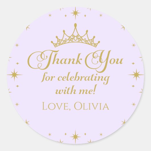 Haar koninklijke schoonheid Gold prinses 5 de verj Ronde Sticker (Voorkant)