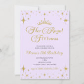 Haar koninklijke schoonheid Gold prinses 5th Birth Kaart (Voorkant)