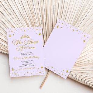 Haar koninklijke schoonheid Gold prinses 5th Birth Kaart