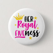 Haar Koninklijke Veerling Ronde Button 5,7 Cm (Voorkant)