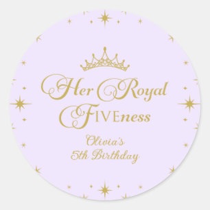 Haar Koninklijke Vijfheid Gouden Prinses 5e Verjaa Ronde Sticker