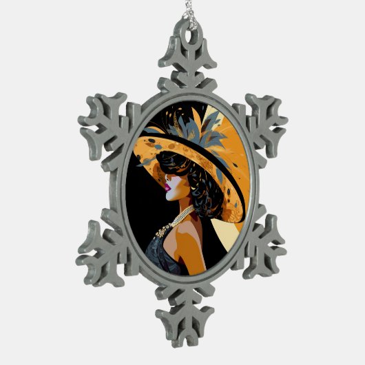 HAAR KROON#1 TIN SNEEUWVLOK ORNAMENT (Links)