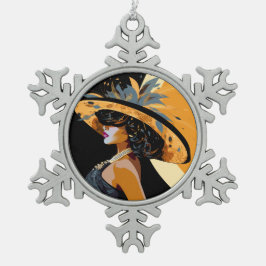 HAAR KROON#1 TIN SNEEUWVLOK ORNAMENT