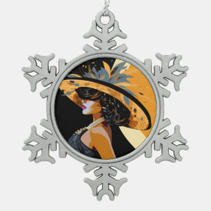 HAAR KROON#1 TIN SNEEUWVLOK ORNAMENT