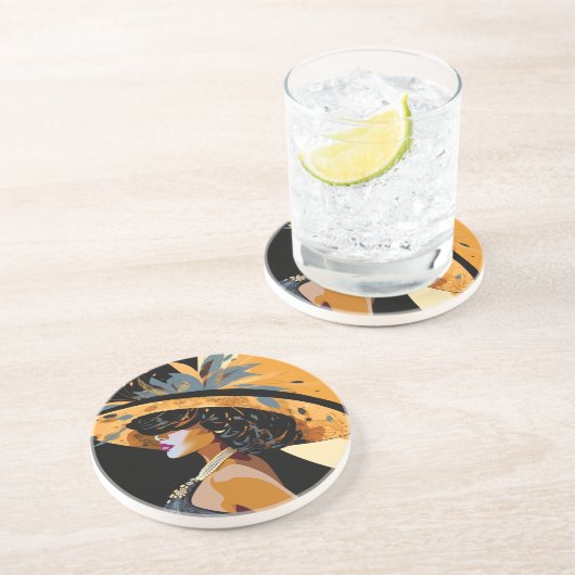 HAAR KROON #1 ZANDSTEEN ONDERZETTER (Zijkant)