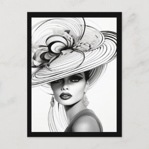 HAAR KROON (ZWART EN WIT) #2 BRIEFKAART