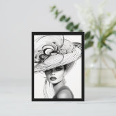 HAAR KROON (ZWART EN WIT) #2 BRIEFKAART (Staand voorkant)