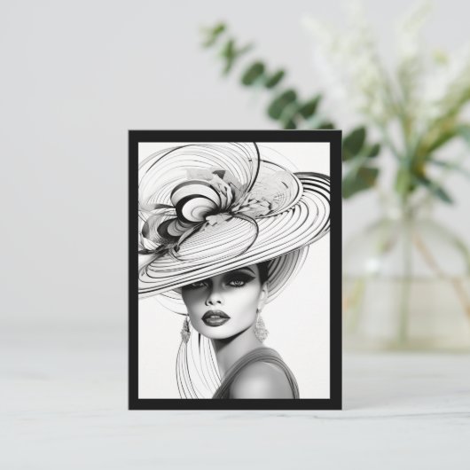 HAAR KROON (ZWART EN WIT) #2 BRIEFKAART (Staand voorkant)