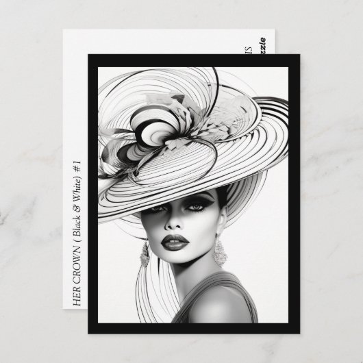 HAAR KROON (ZWART EN WIT) #2 BRIEFKAART (Voorkant / Achterkant)