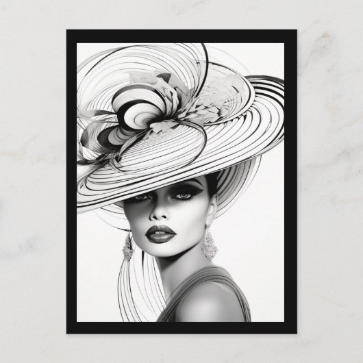 HAAR KROON (ZWART EN WIT) #2 BRIEFKAART (Voorkant)