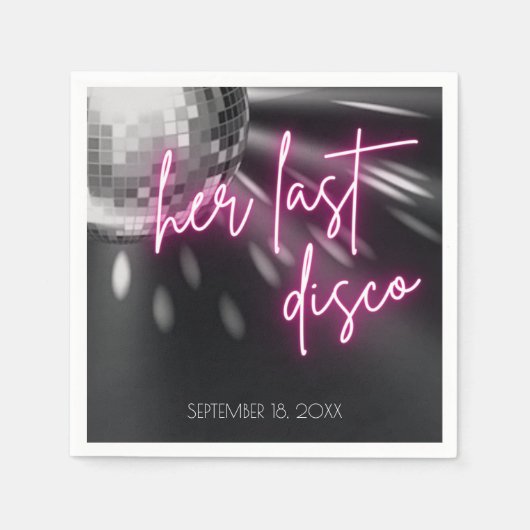Haar laatste Disco Bachelorette party Napkins Servet (Voorkant)