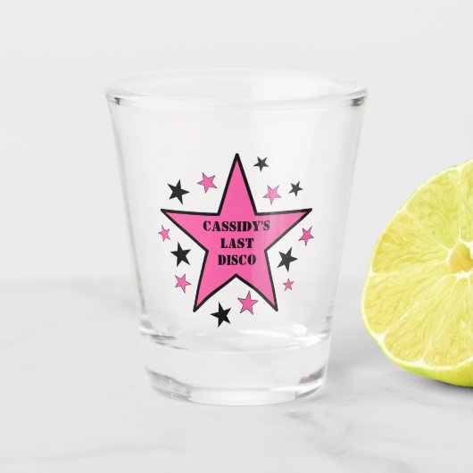Haar laatste disco Cowgirl Bachelorette party Shot Glas (Voorkant)