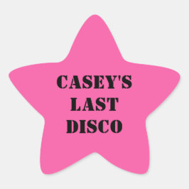 Haar laatste Disco Cowgirl vrijgezellenfeest Ster Sticker