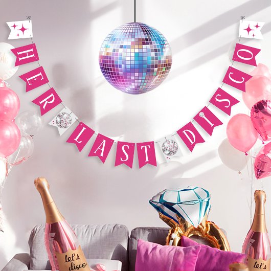 Haar laatste discobal Bachelorette Party Banner Si