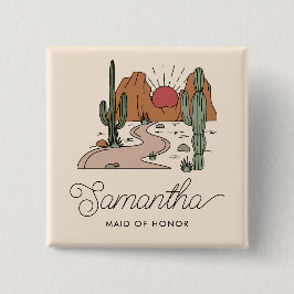 Haar laatste Fiesta Boho Desert Bachelorette Weeke Vierkante Button 5,1 Cm