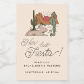 Haar laatste Fiesta Boho Desert Bachelorette Weeke Wijn Etiket (Enkel label)