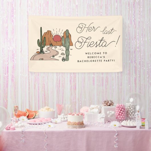 Haar laatste Fiesta Boho Woestijn Bachelorette Par Spandoek (Feest)