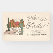 Haar laatste Fiesta Boho Woestijn Bachelorette Par Spandoek (Horizontaal)