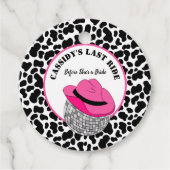 Haar laatste Ride Disco Cowgirl Bachelorette party Bedankjes Labels (Voorkant)