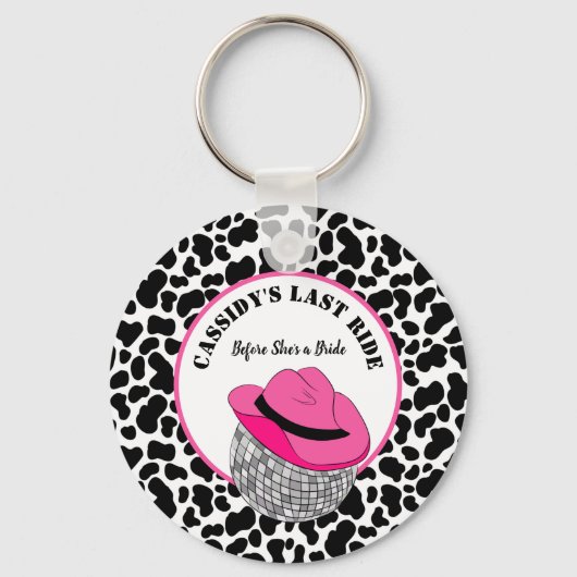 Haar laatste Ride Disco Cowgirl Bachelorette party Sleutelhanger (Voorkant)