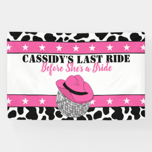 Haar laatste Ride Disco Cowgirl Bachelorette party Spandoek
