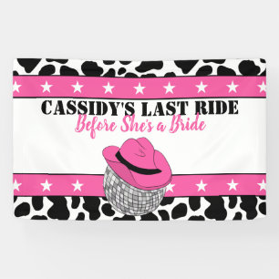 Haar Laatste Rit Disco Cowgirl Bachelorette Feest Spandoek