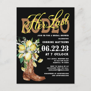 Haar laatste Rodeo Cowgirl Boots Lemons Vrijgezell Briefkaart