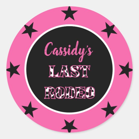 Haar Laatste Rodeo Disco Cowgirl Bachelorette Fees Ronde Sticker (Voorkant)