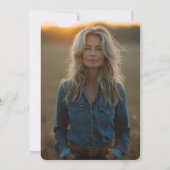 Haar laatste shot Retro Westerne Cowgirl Bachelore Kaart (Achterkant)