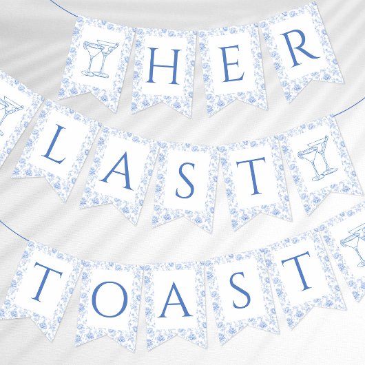Haar laatste toast op de kust Floral Vlaggetjes