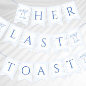 Haar laatste toast op de kust vlaggetjes