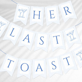 Haar laatste toast op de kust vlaggetjes