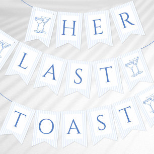 Haar laatste toast op de kust vlaggetjes